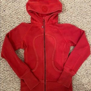 red scuba lululemon hoodie